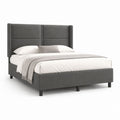 Polsterbett Doppelbett Grau Mikrofaser Rechteckig 160 x 200 cm
