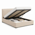 Polsterbett mit Stauraum Beige Polyester Rechteckig 160 x 200 cm 168 x 217 x 110 cm
