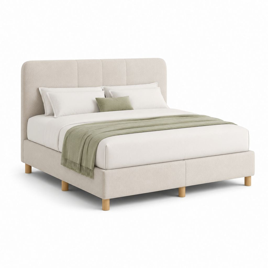 Polsterbett Doppelbett Beige Polyester Rechteckig 160 x 200 cm