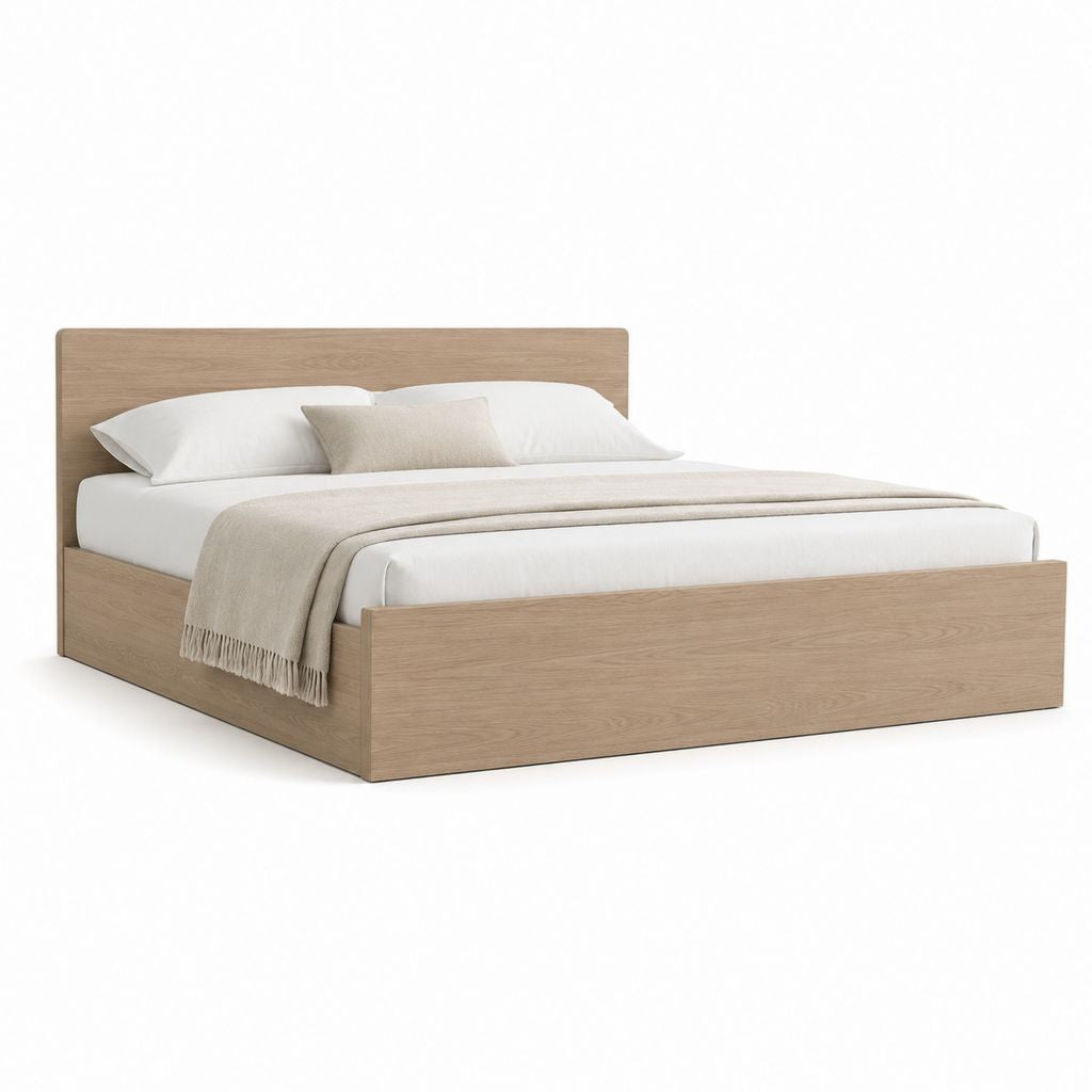 Doppelbett Bettgestell Eiche hell Holzwerkstoff rechteckig 160 x 200 cm