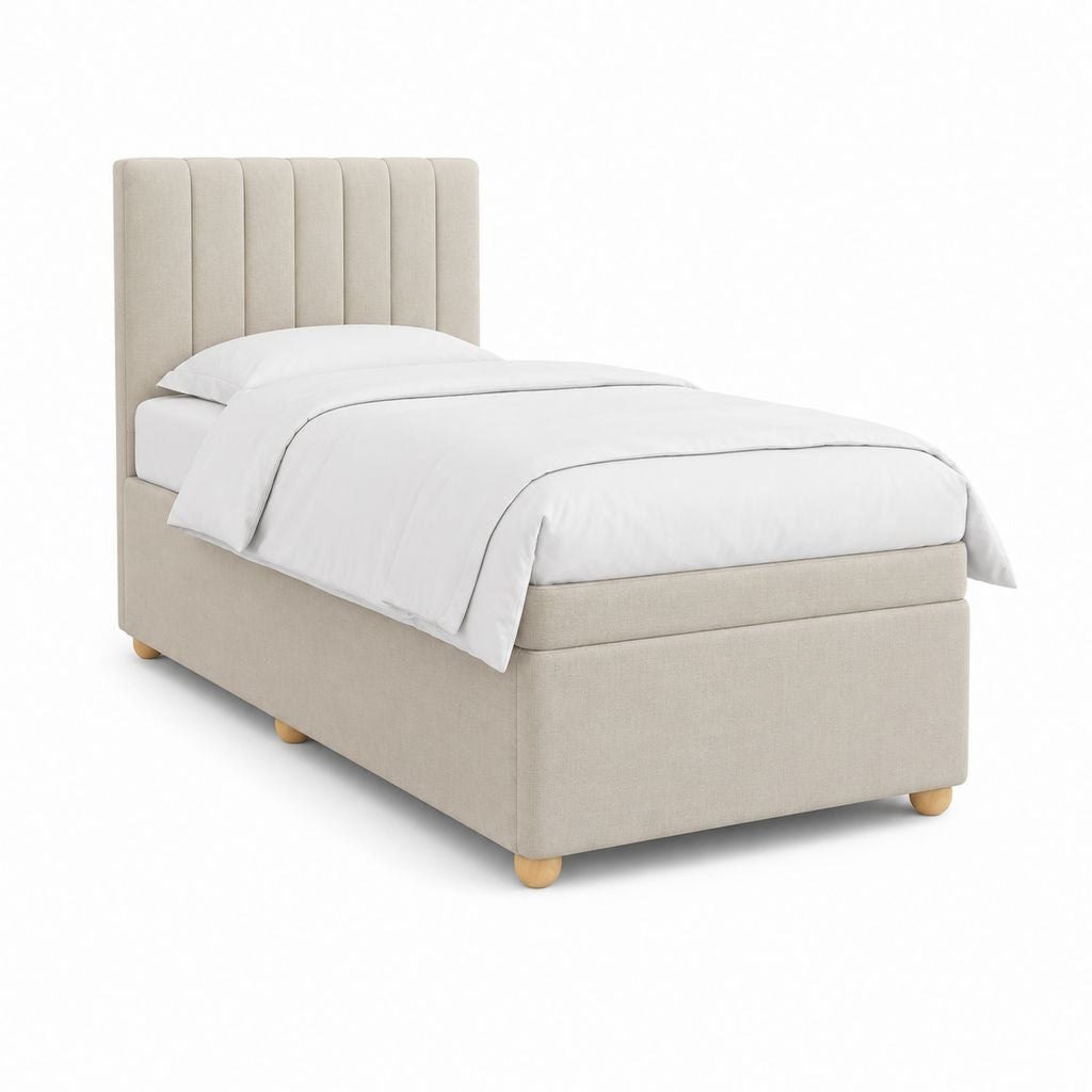 Polsterbett Einzelbett Beige Polyester Rechteckig 90 x 200 cm