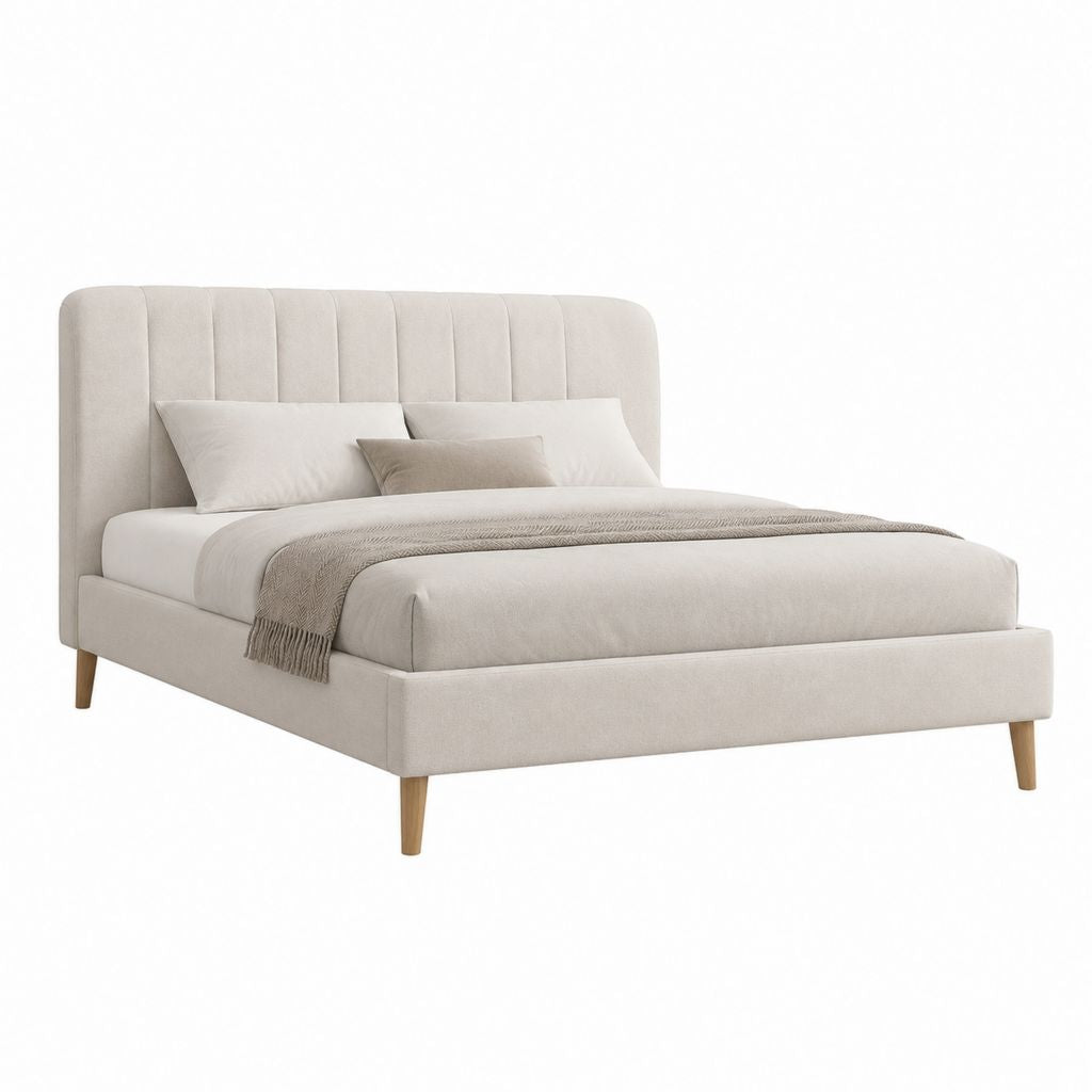 Polsterbett Doppelbett Beige Polyester Rechteckig 160 x 200 cm