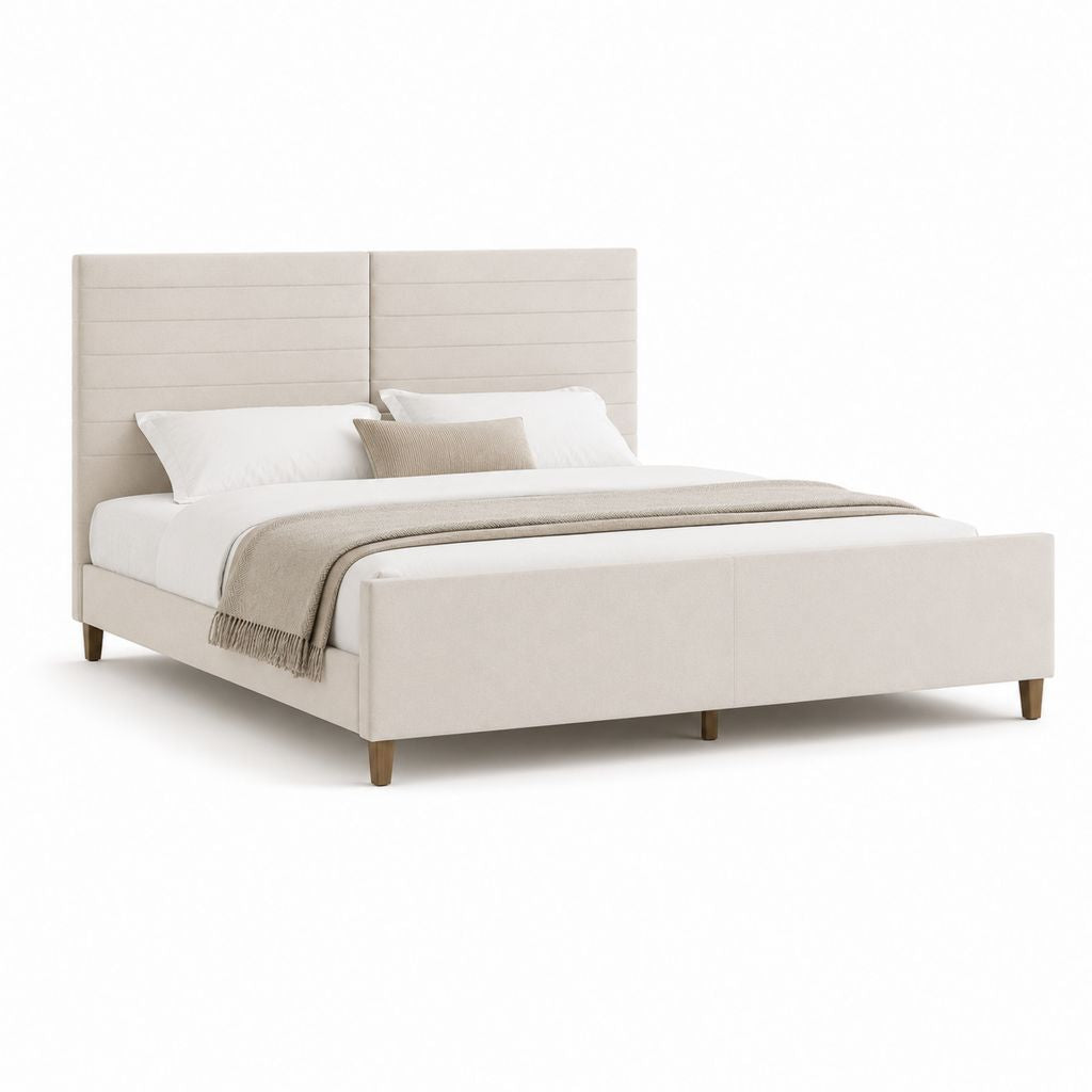 Polsterbett Doppelbett Beige Polyester Rechteckig 160 x 200 cm