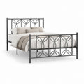 Metallbett Doppelbettgestell Schwarz pulverbeschichteter Stahl rechteckig 140 x 200 cm
