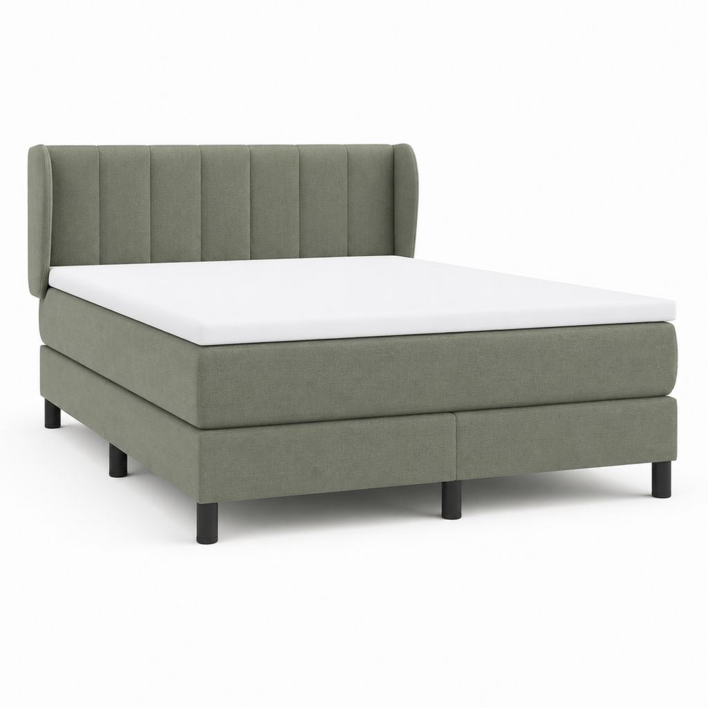 Polsterbett Doppelbett Olivgrün mit Polyesterbezug rechteckig 180 x 200 cm