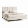 Polsterbett Doppelbett Creme Polyester Rechteckig 160 x 200 cm