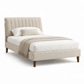 Polsterbett Doppelbett Beige Polyester Rechteckig 160 x 200 cm